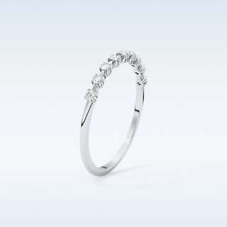 Beautiful Half Eternity Wedding Band with 0.17 CT Round Cut Moissanite