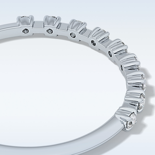 Beautiful Half Eternity Wedding Band with 0.17 CT Round Cut Moissanite