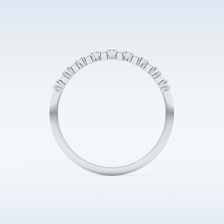 Beautiful Half Eternity Wedding Band with 0.17 CT Round Cut Moissanite
