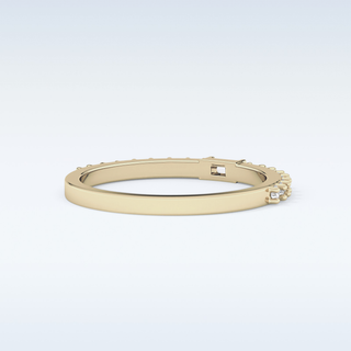 Beautiful Half Eternity Wedding Band with 0.36 CT Round & Baguette Cut Moissanite