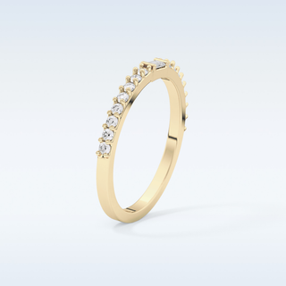 Beautiful Half Eternity Wedding Band with 0.36 CT Round & Baguette Cut Moissanite