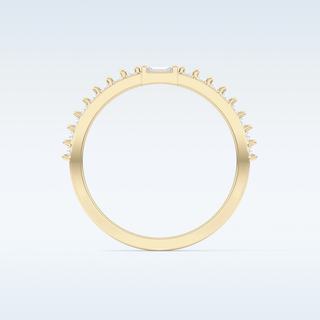 Beautiful Half Eternity Wedding Band with 0.36 CT Round & Baguette Cut Moissanite