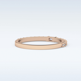 Beautiful Half Eternity Wedding Band with 0.36 CT Round & Baguette Cut Moissanite