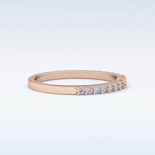 Beautiful Half Eternity Wedding Band with 0.36 CT Round & Baguette Cut Moissanite