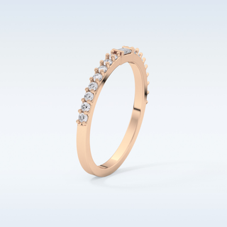 Beautiful Half Eternity Wedding Band with 0.36 CT Round & Baguette Cut Moissanite