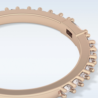 Beautiful Half Eternity Wedding Band with 0.36 CT Round & Baguette Cut Moissanite