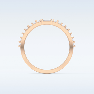 Beautiful Half Eternity Wedding Band with 0.36 CT Round & Baguette Cut Moissanite