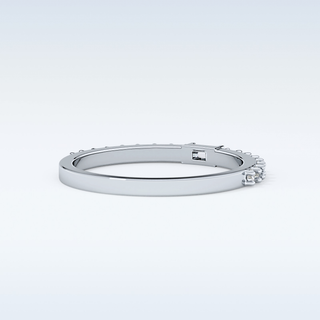 Beautiful Half Eternity Wedding Band with 0.36 CT Round & Baguette Cut Moissanite