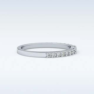 Beautiful Half Eternity Wedding Band with 0.36 CT Round & Baguette Cut Moissanite