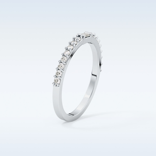 Beautiful Half Eternity Wedding Band with 0.36 CT Round & Baguette Cut Moissanite