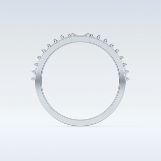 Beautiful Half Eternity Wedding Band with 0.36 CT Round & Baguette Cut Moissanite