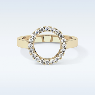 Beautiful Halo Wedding Band with 0.37 CT Round Cut Moissanite