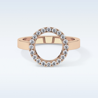 Beautiful Halo Wedding Band with 0.37 CT Round Cut Moissanite