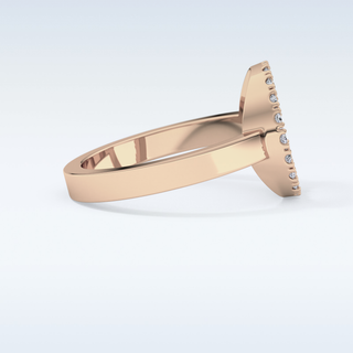 Beautiful Halo Wedding Band with 0.37 CT Round Cut Moissanite
