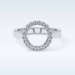 Beautiful Halo Wedding Band with 0.37 CT Round Cut Moissanite