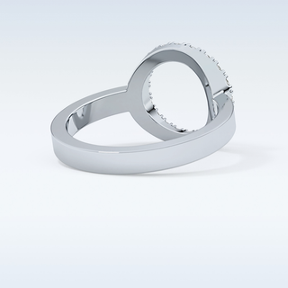 Beautiful Halo Wedding Band with 0.37 CT Round Cut Moissanite