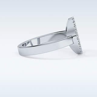 Beautiful Halo Wedding Band with 0.37 CT Round Cut Moissanite