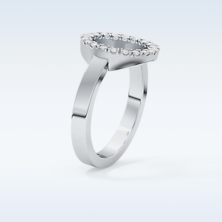 Beautiful Halo Wedding Band with 0.37 CT Round Cut Moissanite