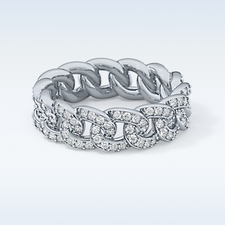 Beautiful Full Eternity Wedding Band with 1.15 CT Round Cut Moissanite