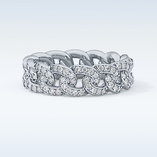 Beautiful Full Eternity Wedding Band with 1.15 CT Round Cut Moissanite