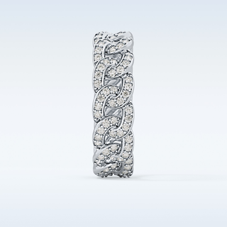 Beautiful Full Eternity Wedding Band with 1.15 CT Round Cut Moissanite