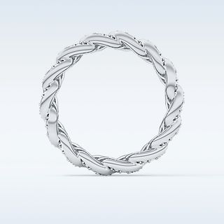 Beautiful Full Eternity Wedding Band with 1.15 CT Round Cut Moissanite