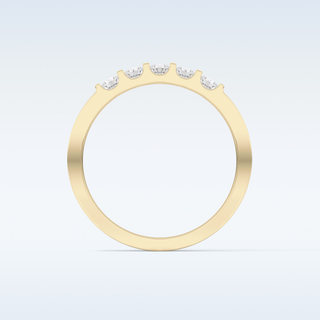 Beautiful 5 Stones Wedding Band with 0.37 CT Round Cut Moissanite
