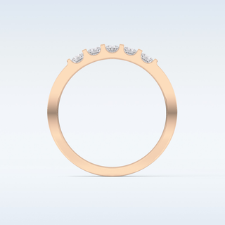 Beautiful 5 Stones Wedding Band with 0.37 CT Round Cut Moissanite