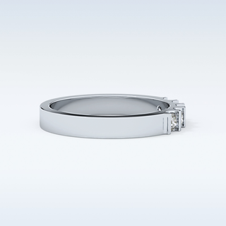 Beautiful 5 Stones Wedding Band with 0.37 CT Round Cut Moissanite