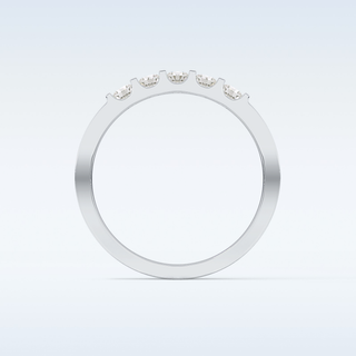 Beautiful 5 Stones Wedding Band with 0.37 CT Round Cut Moissanite