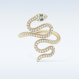 Beautiful Snake Wedding Band with 0.491 CT Round Cut Moissanite