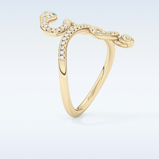 Beautiful Snake Wedding Band with 0.491 CT Round Cut Moissanite