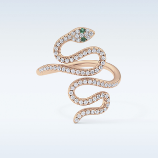 Beautiful Snake Wedding Band with 0.491 CT Round Cut Moissanite