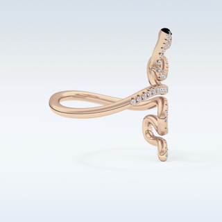 Beautiful Snake Wedding Band with 0.491 CT Round Cut Moissanite