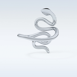 Beautiful Snake Wedding Band with 0.491 CT Round Cut Moissanite