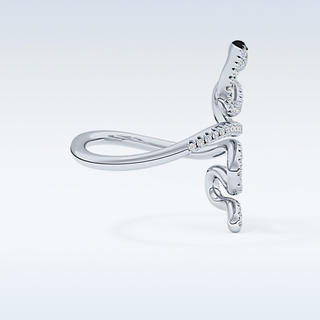 Beautiful Snake Wedding Band with 0.491 CT Round Cut Moissanite