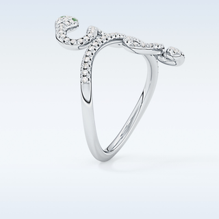 Beautiful Snake Wedding Band with 0.491 CT Round Cut Moissanite