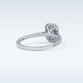 0.56 CT Halo & Pave Engagement Ring Featuring Emerald Moissanite