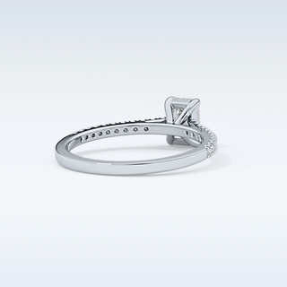 0.56 CT Pave Engagement Ring Featuring Emerald Moissanite