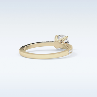 0.69 CT Pave Engagement Ring Featuring Round Moissanite