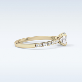 0.69 CT Pave Engagement Ring Featuring Round Moissanite