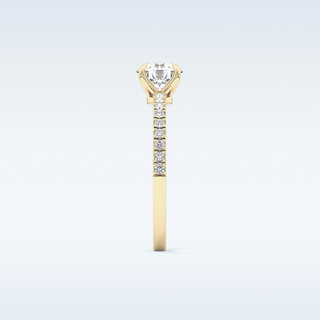 0.69 CT Pave Engagement Ring Featuring Round Moissanite