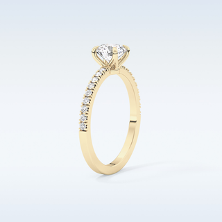 0.69 CT Pave Engagement Ring Featuring Round Moissanite