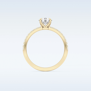 0.69 CT Pave Engagement Ring Featuring Round Moissanite
