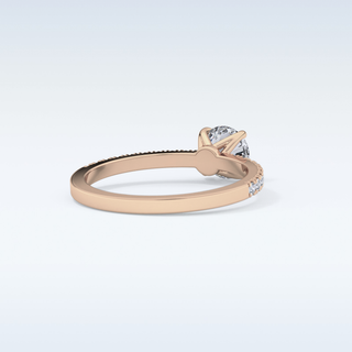 0.69 CT Pave Engagement Ring Featuring Round Moissanite