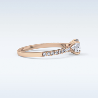 0.69 CT Pave Engagement Ring Featuring Round Moissanite