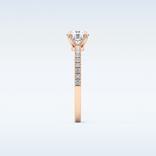 0.69 CT Pave Engagement Ring Featuring Round Moissanite