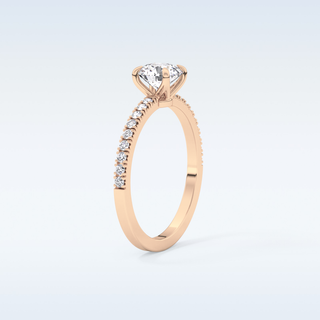 0.69 CT Pave Engagement Ring Featuring Round Moissanite