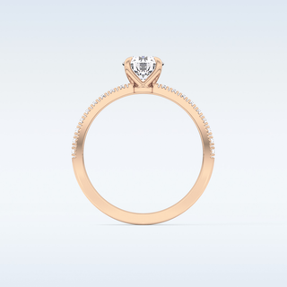 0.69 CT Pave Engagement Ring Featuring Round Moissanite