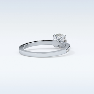 0.69 CT Pave Engagement Ring Featuring Round Moissanite